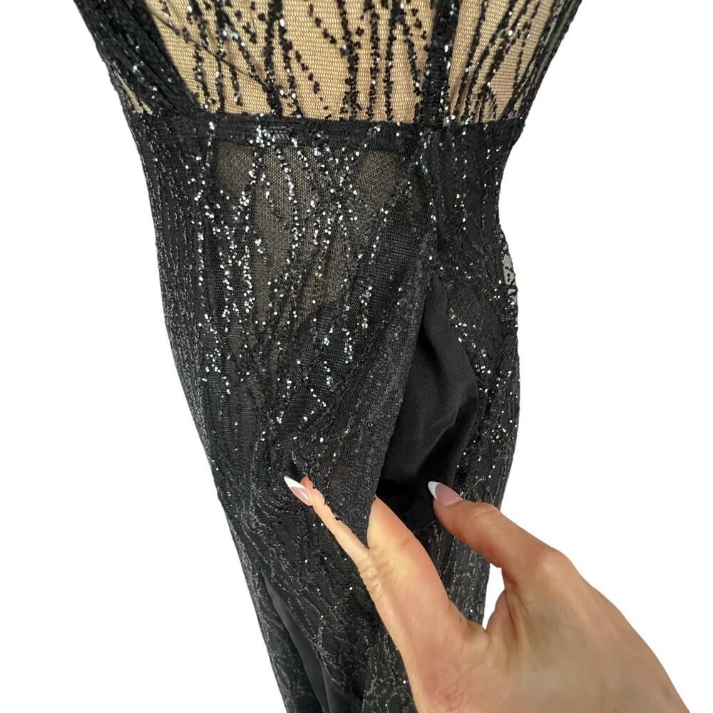 Alamour The Label Black Formal Gown S Strapless Glitter The Ayelet Evening Dress - Picture 14 of 16